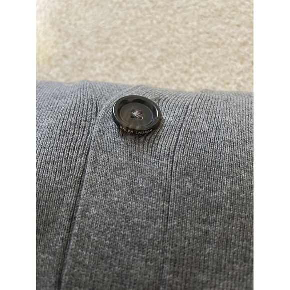 Polo Ralph Lauren Mens Pima Cotton Cardigan Sweater Grey Large V-Neck Button Up - Picture 5 of 8